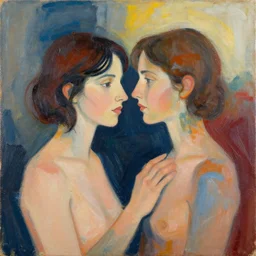 lesbian couple, artistic, abstract, painting by magdalena weber