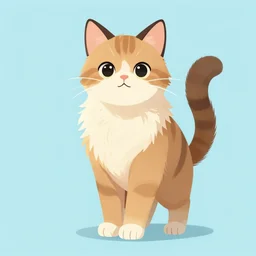 An anthropomorphic furry cat, full body shot, light blue background, digital art, Artstation