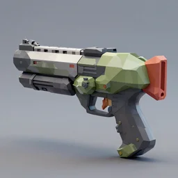 low poly needler gun from halo 2. 3 d blender render. winner.