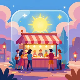 vector cutout bazaar zouk oriantal multicolorful sky shine place mosquet painting stylized digital illustration video game icon global illumination ray tracing in borderlands by victo ngai, andreas rocha, john harris and feng zhu and loish and laurie greasley