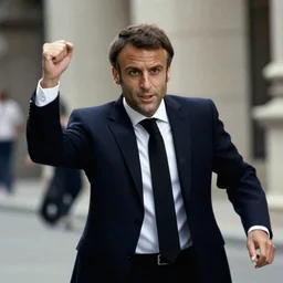 Emmanuel Macron buzzing in American Psycho (1999)