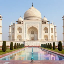 taj mahal made of rainbow coloured marble, ultra photorealistic, octane render, vray render, raytraced, 4 k, highly detailed, hyperrealistic, depth of field, cinematic