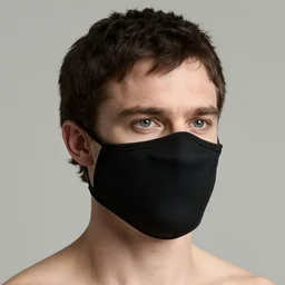 white man with black fabric mask, short dark hair, true anatomy!, photorealistic, film still, style of lord of the ring by peter jackson - h 7 6 8