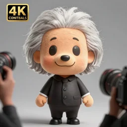 Albert Einstein in Animal Crossing new horizons, highly detailed, high quality, HD, 4k, 8k, Canon 300mm, professional photographer, 40mp, lifelike, top-rated, award winning, realistic, sharp, no blur, edited, corrected, trending