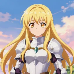 isekai colorful sky cute anime elf witch long blonde hair, warrior armor. symmetrical face. symmetrical detailed defined eyes. beautiful lineart. bokeh pixiv # 1 ranking depth focus, chromatic aberration, noise, soft lighting, srgb, 4 k, cinematic rembrant kuvshinov ross tran craig mullins leyendecker wlop guweiz