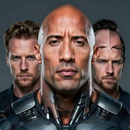 dwayne johnson as a cyborg, portrait by gaston bussiere, j. c. leyendecker, craig mullins, donato giancola, greg rutkowski, symmetry!!, realistic face
