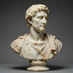julius cesar's bust made of organic material