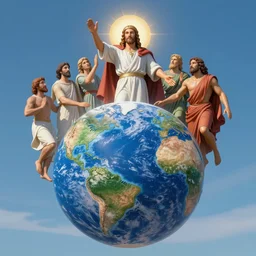 biblical art god creating the heavens and earth