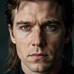 lachlan murdoch with the eyes of sauron, realistic photograph by annie leibowitz, cinematic lighting