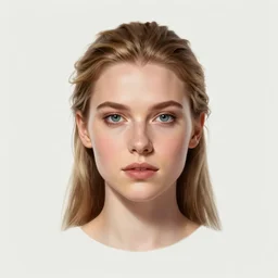 front facing symmetrical centered painted portrait, just one head, Imogen Poots as a D&D Paladin, RPG character avatar, Mucha illustration, global illumination lighting, trending on artstation, by lois van baarle, ilya kuvshinov, rossdraws