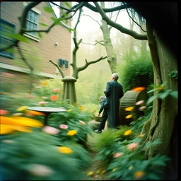 kodak portra 4 0 0, wetplate, muted colours, no people, 1 9 3 0 s award winning vivid colour portrait deep insight inside a very surreal alice in wonderland garden szene by saul leiter, insanely detailed, insanely intricate, depth of field, motion blur, no people