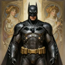 Symmetry!! portrait of old Batman, sci-fi armour, tech wear, glowing lights!! sci-fi, intricate, elegant, highly detailed, digital painting, artstation, concept art, smooth, sharp focus, illustration, art by artgerm and greg rutkowski and alphonse mucha