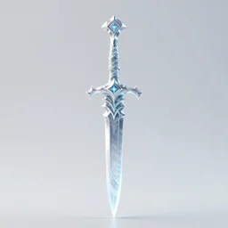 pale glowing magical demonic icy dagger, weapon, highlight, centred, symmetric, sci - fi, fantasy, dnd, close shot, bright uniform background, award winning