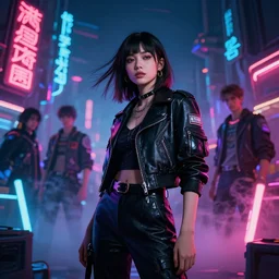 portrait of gorgeous young girl masterpiece high fashion photography, vogue, bokeh, ready player one, scifi  repair workshop, neon lights, kanji, james gurney, katsuhiro otomo, james paick, cinematic lighting, artstation, glowsticks, smoke, Craig Mullins, Greg Rutkowski, Pete Morbacher, Tuomas Korpi, tekkon kinreet, volumetric light, artstation, , octane render, redshift render, low angle camera by Edgar Maxence and Ross Tran and Michael Whelan, Legends of Runeterra