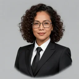 hearts of iron 4 leader portrait of south east asian woman with curly hair and square glasses, black suit and tie, democratic, trending on artstation, highly detailed, character portrait, ylva ljungqvist, custom portraits, paradox interactive