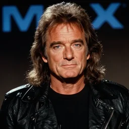 promotional image of robin williams as a heavy metal singer in a movie from 1978, rugged black clothes, detailed face, movie still frame, promotional image, imax 70 mm footage