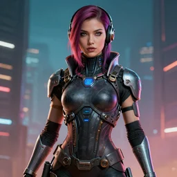 beautiful futuristic cyber punk woman, photo realistic, hyper detailed, bio punk, comic book illustration