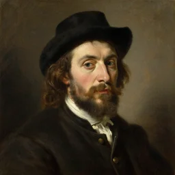 Portrait of Riff Raff, oil painting, style of Rembrandt