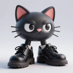 punk style, cool cat in leather shoes, cinema 4 d rendering