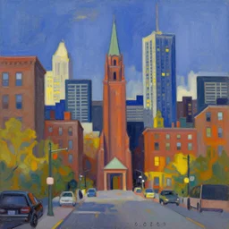 city of boston, painted by paul klee, digital painting, 4 k