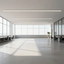 empty office in the middle of nowhere, bright, 8 k photorealistic, hd, high details, trending on artstation
