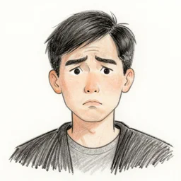 a drawing of a confused man
