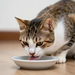 a housecat eating by marina cano