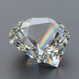 broken diamond reflecting rainbow