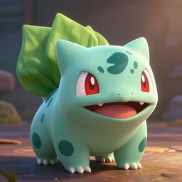 lofi BioPunk Pokemon Bulbasaur portrait Pixar style by Tristan Eaton_Stanley Artgerm and Tom Bagshaw,