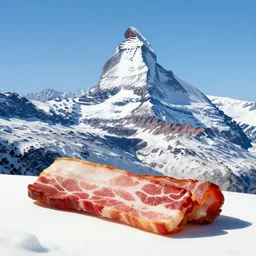 mountain matterhorn made in bacon, digital art
