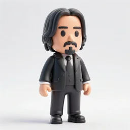 full body 3d render of John Wick as a youtooz, studio lighting, white background, blender, trending on artstation, 8k, highly detailed