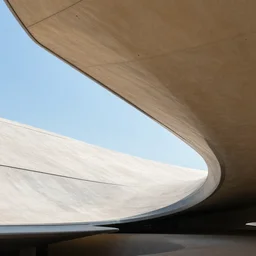curved roof planes lift and descend creating shade and architectural expression, highly detailed, vivid color, high resolution photography, mist, on top of a skyscraper