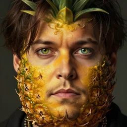 johnny depp pineapple eyes, deep focus, d & d, fantasy, intricate, elegant, highly detailed, digital painting, artstation, concept art, matte, sharp focus, illustration, hearthstone, art by artgerm and greg rutkowski and alphonse mucha