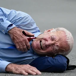 joe biden beat up and miserable slit throat laying down crying super realistic 4k high detail