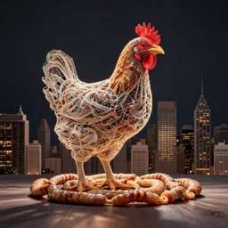 chicken intenstines spirograph string art new york skyline