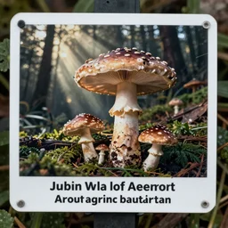 a sign warning you of weird mushrooms