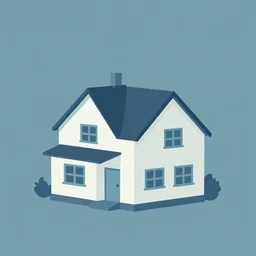 a small suburban house, dusty blue. clean cel shaded vector art. shutterstock. behance hd by lois van baarle, artgerm, helen huang, by makoto shinkai and ilya kuvshinov, rossdraws, illustration, art by ilya kuvshinov