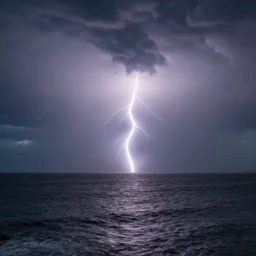thunderstorm over a seascape