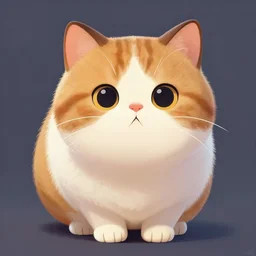 cute painting of a round calico cat by apofiss, featured on artstation, pixar