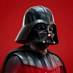 darth vader, profile pic, centered, red background, accurate anatomy, highly detailed, digital art
