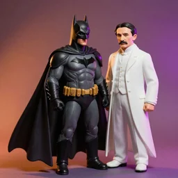 Realistic miniature of the Batman Nicola Tesla, studio shot, Vibrant colors, Smooth gradients, cinematic, photograph