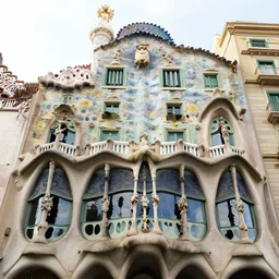“a woman by Gaudí is a incredibile building like an sculpture, hyperdetailed photorealism”