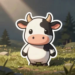 cute cartoon cow sticker