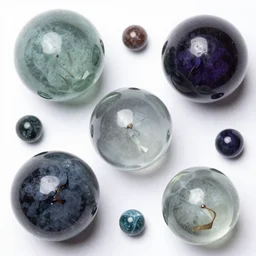 marbles big and small fused to each other, high quality photography,