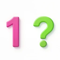 1 2 aligned colourful icons of question marks