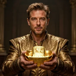 hyperrealistic film still of jeff goldblum disguised as gold doubloon, stunning 8 k octane comprehensive 3 d render, inspired by istvan sandorfi & greg rutkowski & unreal engine, perfect symmetry, dim volumetric cinematic lighting, extremely hyper - detailed, incredibly real lifelike attributes & flesh texture, intricate, masterpiece, artstation, stunning