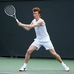 David Bowie playing tennis