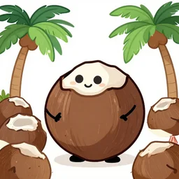 there are so many uses of the coconut tree,, silly, coconut, cartoon,