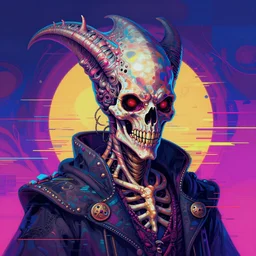a psychedelic glitchcore portrait of omin dran skeletal mind flayer psion politician, vibrant color scheme, highly detailed, in the style of romanticism, cinematic, artstation, moebius, greg rutkowski