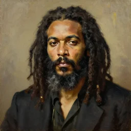 rasta karl marx with dreadlocks, oil painting, portrait, masterpiece, aesthetic